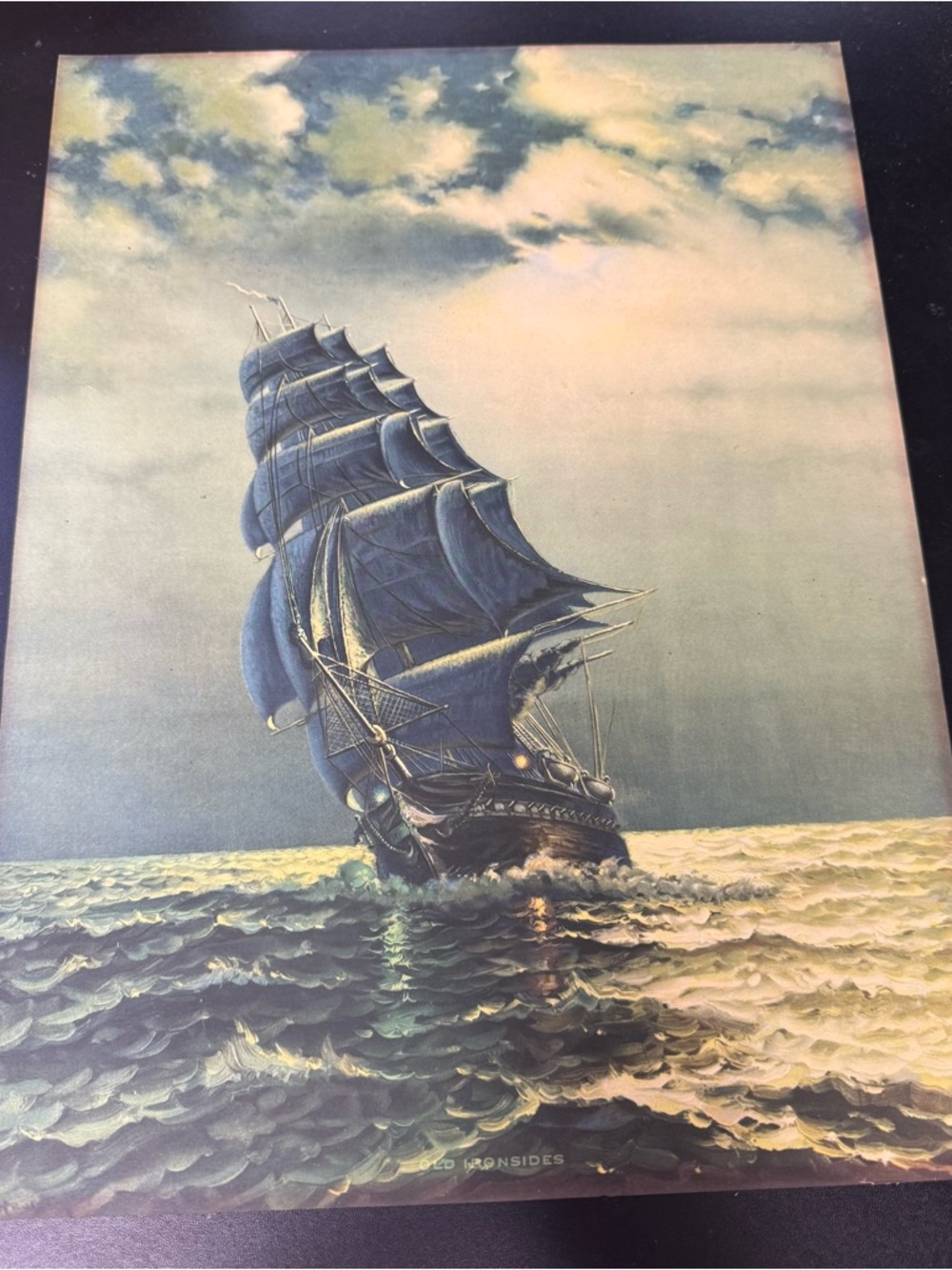 Blue Sailing Ship Wall Art Poster - Unbranded